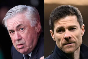 Real Madrid vẫn đang liên hệ với Alonso (phải) để thay thế Ancelotti