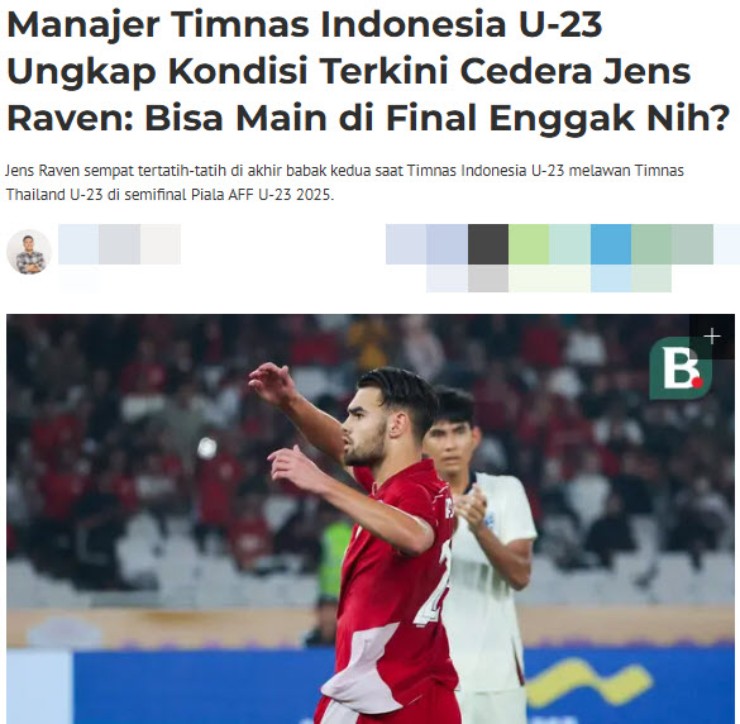 Tờ Bola đặt dấu hỏi về lực lượng của U23 Indonesia cho trận chung kết