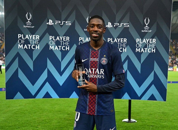 Dembele được bầu chọn là "Cầu thủ xuất sắc nhất trận" tranh Siêu cúp châu Âu