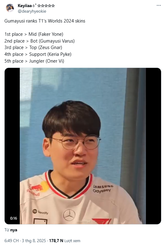 Gumayusi không nhắc gì về skin Sylas.